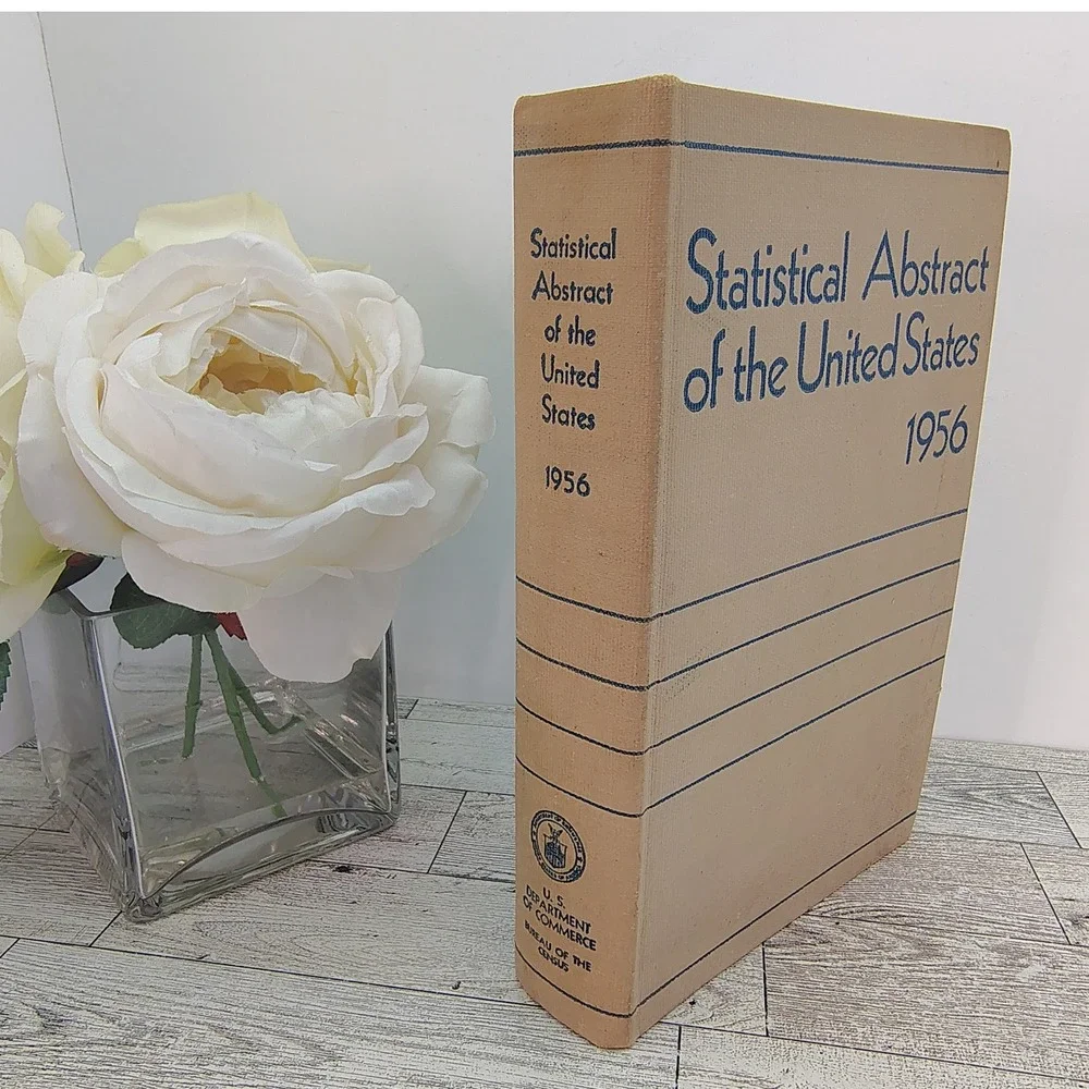MCM 1956 Statistical Abstract Vintage Government Data Hardcover Book Shelf Decor